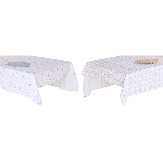 Tovaglia e tovaglioli DKD Home Decor Azzurro Marrone Bianco (150 x 250 x 0,5 cm) (2 Unità)