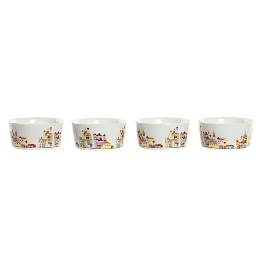 Set da Aperitivo DKD Home Decor Naturale Azzurro Multicolore Gres Cottage Case (19,7 x 19,7 x 1 cm)