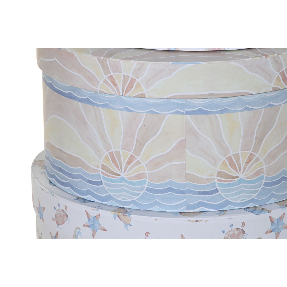 Set di Scatole per Sistemare Impilabili DKD Home Decor Per bambini Multicolore Cartone (37,5 x 37,5 x 18 cm)