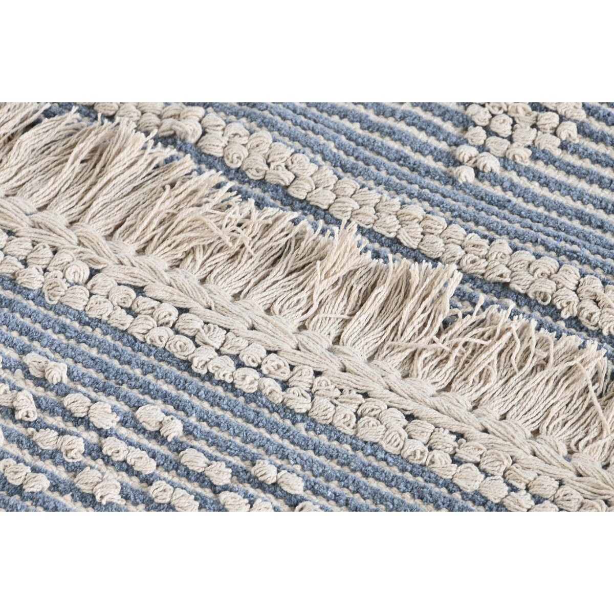 Tappeto DKD Home Decor 180 x 120 x 2 cm Azzurro Cotone Bianco Boho