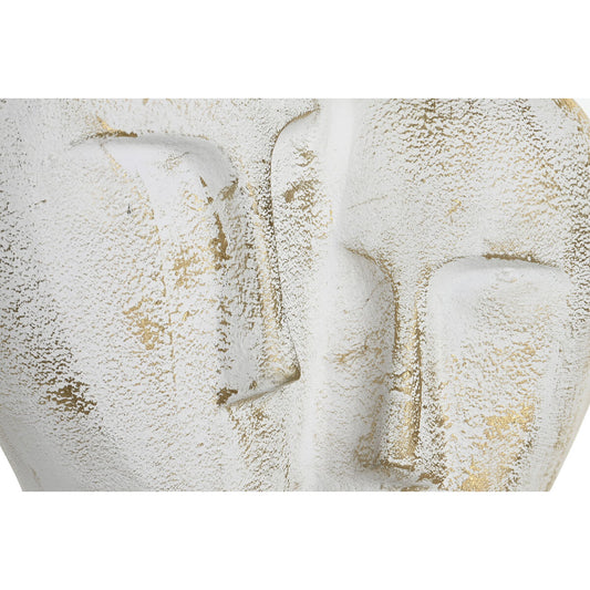 Statua Decorativa DKD Home Decor 23 x 10 x 30 cm Viso Dorato Alluminio Bianco