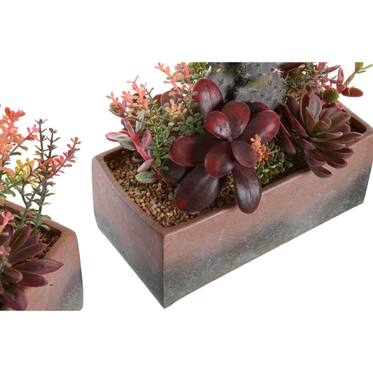 Pianta finta DKD Home Decor 19 x 9 x 22 cm Rosa Arancio Cactus Gomma Eva polipropilene (2 Unità)
