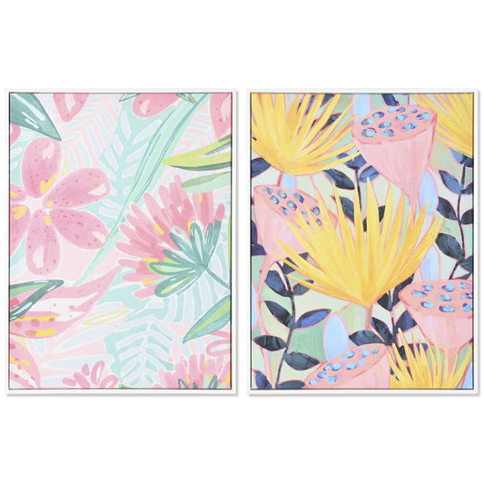 Quadro DKD Home Decor Moderno Foglia della pianta (60 x 4 x 80 cm) (2 Unità)