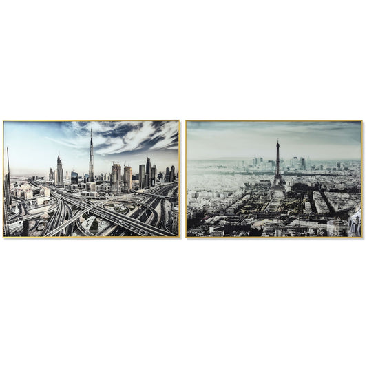 Quadro DKD Home Decor Città Loft (120 x 4 x 80 cm) (2 Unità)