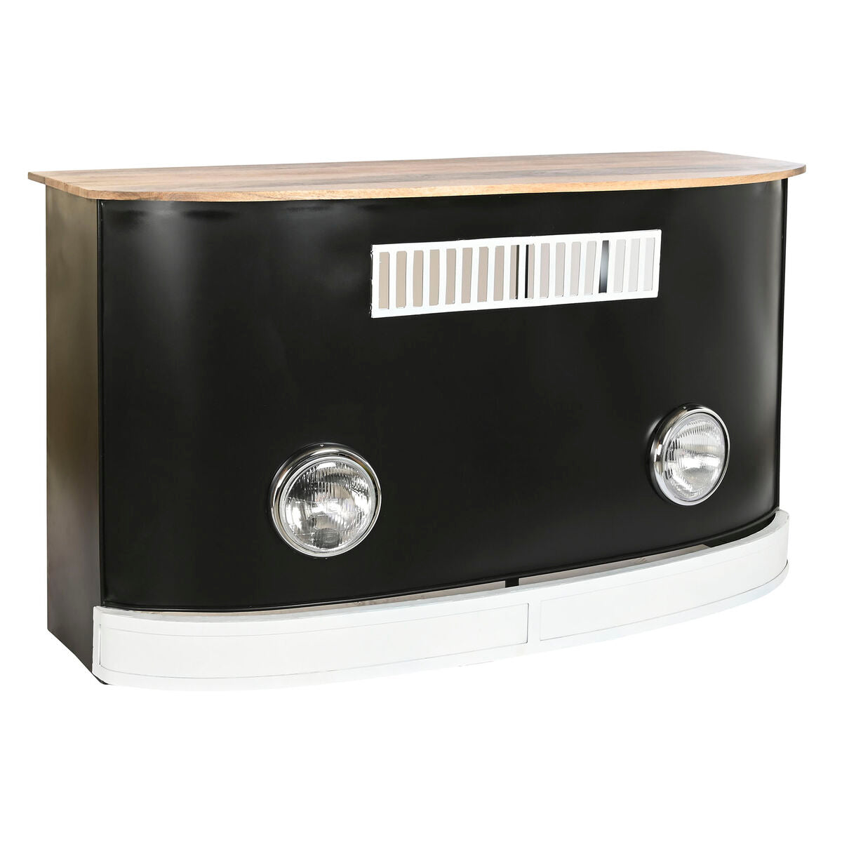 Mobile Aggiuntivo DKD Home Decor BAR 157 x 52 x 90 cm Nero Marrone Alluminio Bianco Ferro Legno di mango