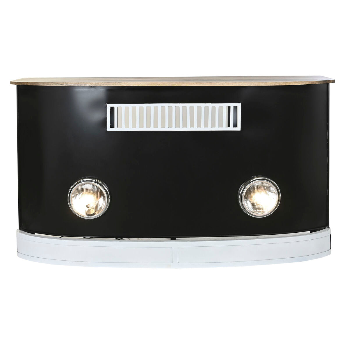 Mobile Aggiuntivo DKD Home Decor BAR 157 x 52 x 90 cm Nero Marrone Alluminio Bianco Ferro Legno di mango