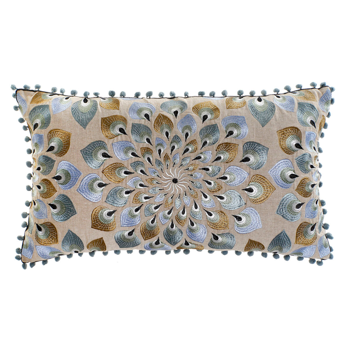 Cuscino DKD Home Decor Beige Azzurro (36 x 15 x 60 cm)