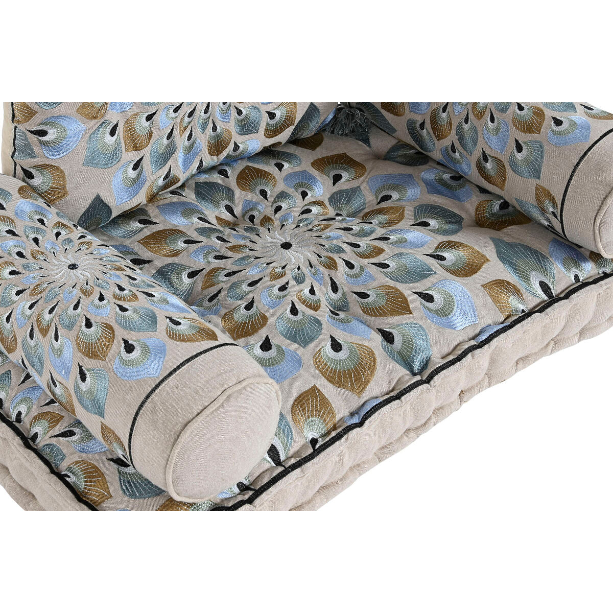 Poltrona DKD Home Decor Azzurro Beige 90 x 55 x 18 cm