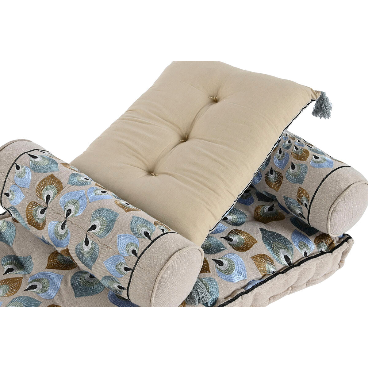 Poltrona DKD Home Decor Azzurro Beige 90 x 55 x 18 cm