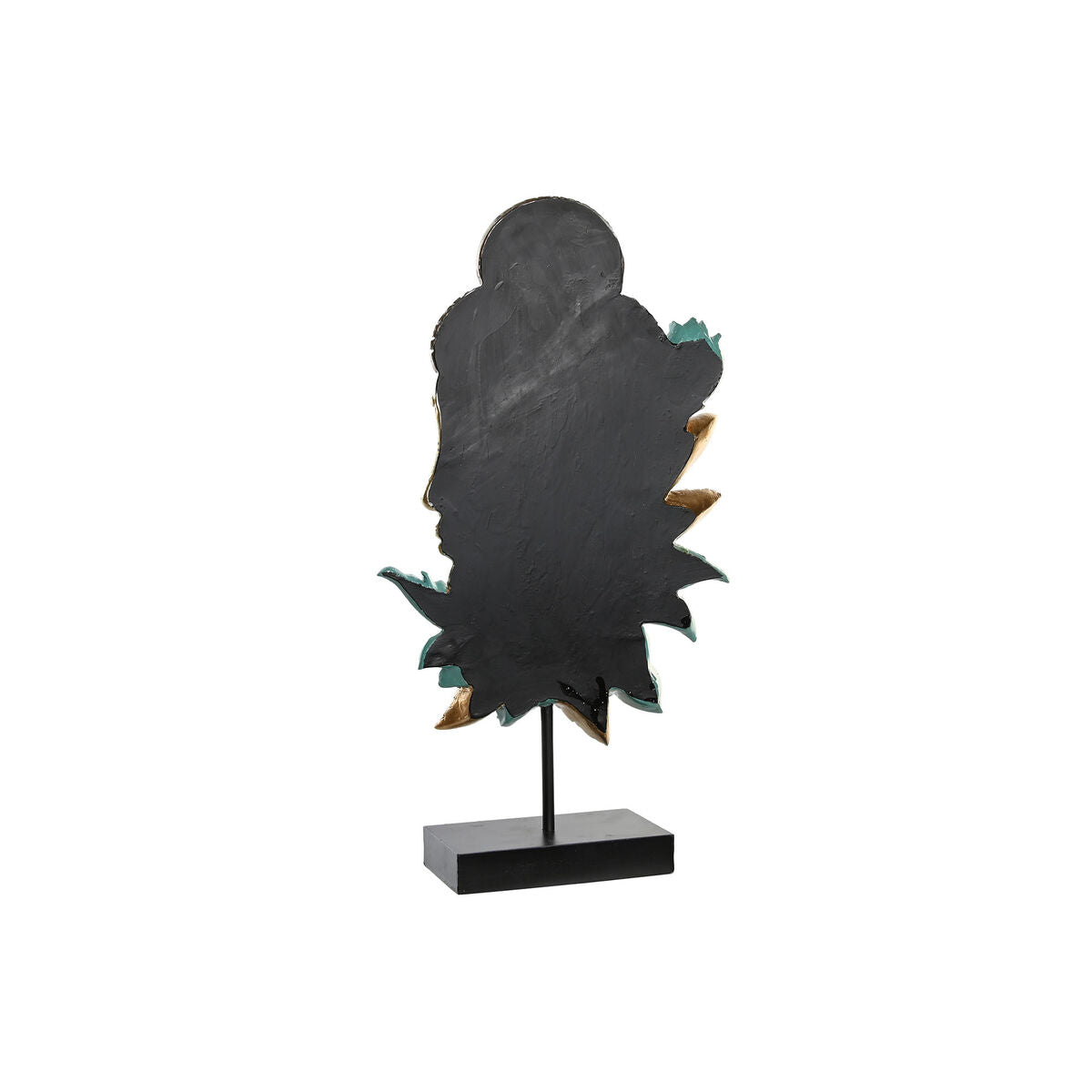 Statua Decorativa DKD Home Decor 22 x 8 x 42,5 cm Nero Dorato Buddha Turchese Orientale (2 Unità)