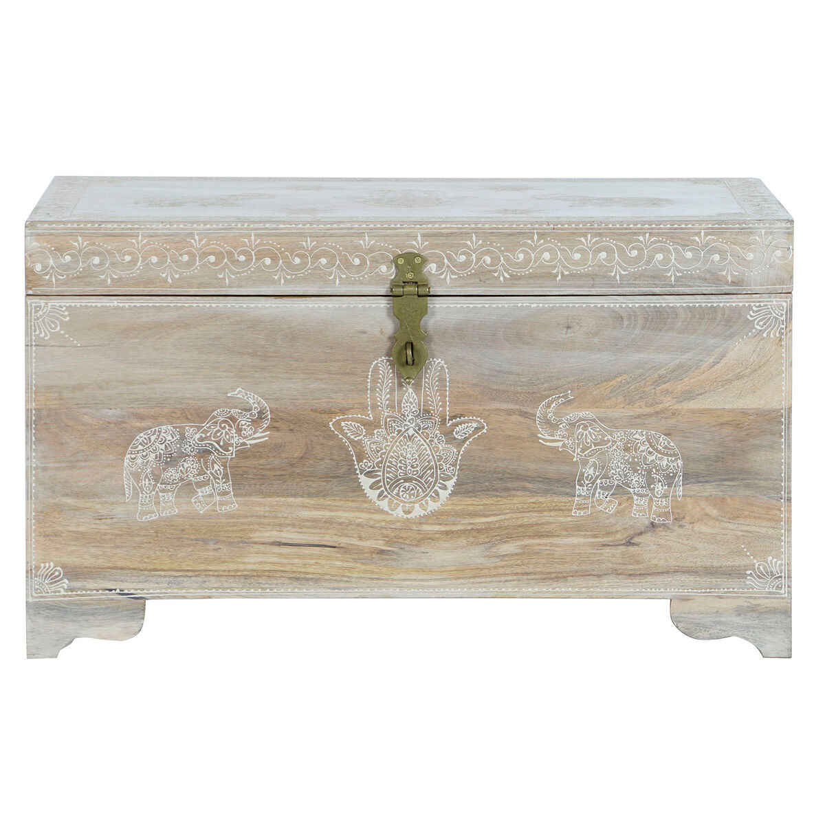 Baule DKD Home Decor 78 x 43 x 45 cm Naturale Legno di mango Legno MDF