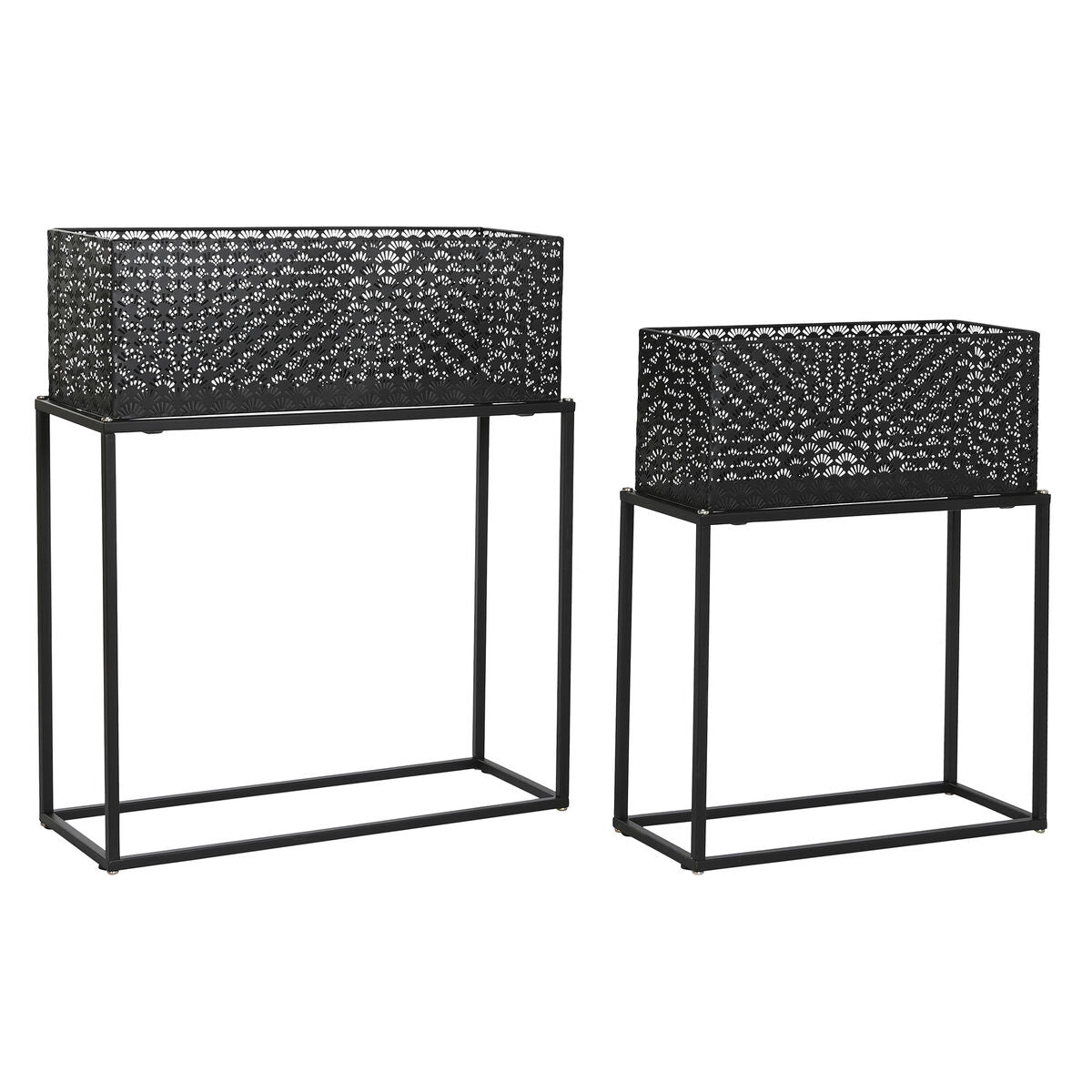Fioriera DKD Home Decor 60 x 22 x 70 cm Nero Metallo