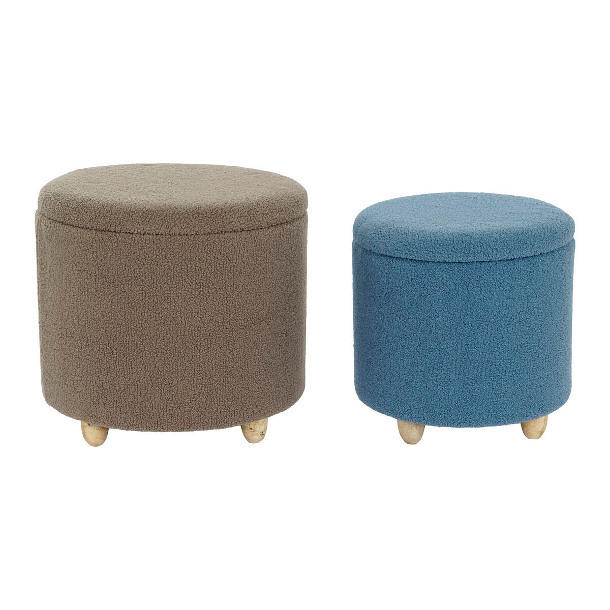 Poggiapiedi DKD Home Decor Legno Poliestere 50 x 50 x 45 cm