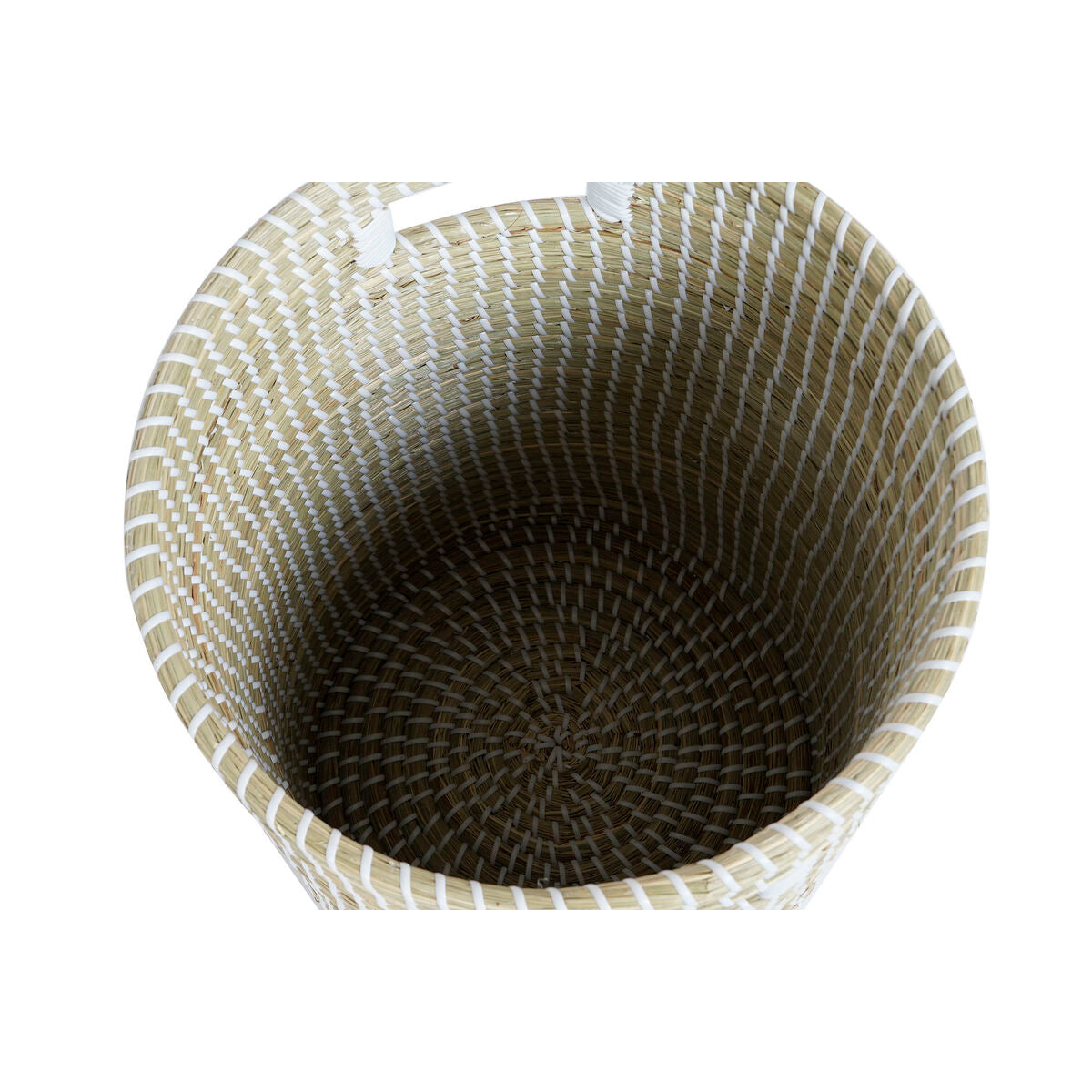 Set di Cestini DKD Home Decor Azzurro Bianco Naturale Erba di mare 44 x 44 x 51 cm