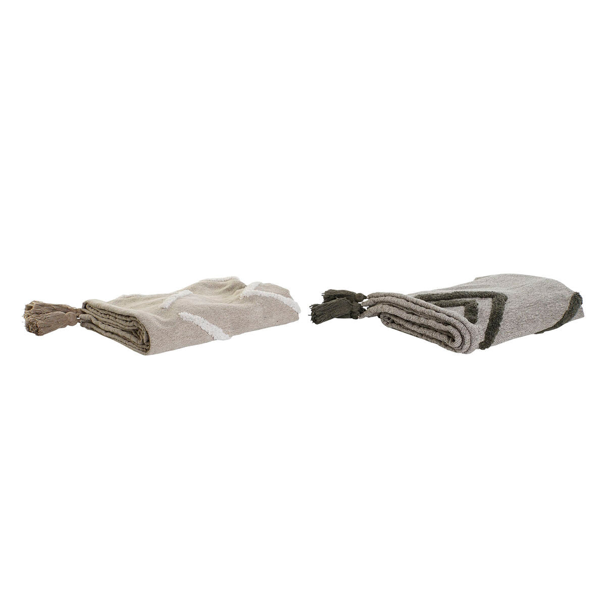 Coperta DKD Home Decor Bianco Verde Beige 130 x 170 x 0,5 cm (2 Unità)