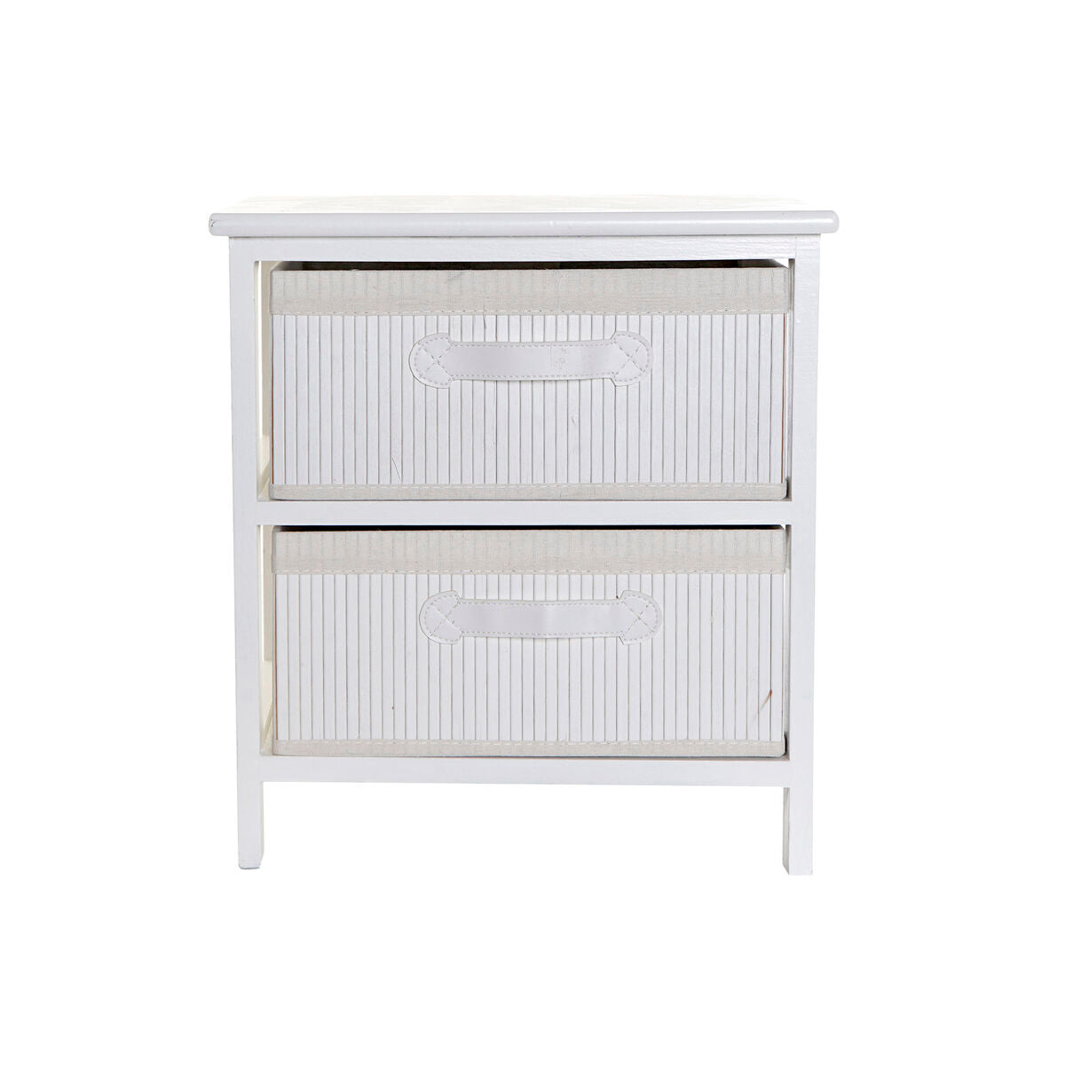 Cassettiera DKD Home Decor Bianco Bambù Legno di paulownia 42 x 32 x 45 cm