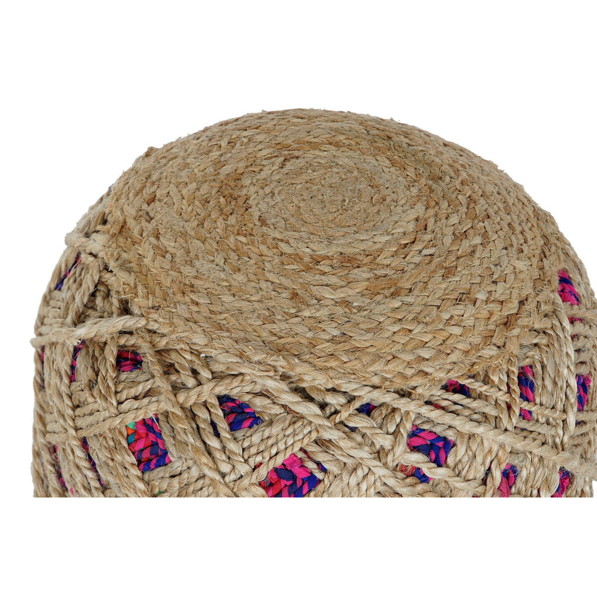 Poggiapiedi Home ESPRIT Marrone Multicolore Juta 40 x 40 x 45 cm