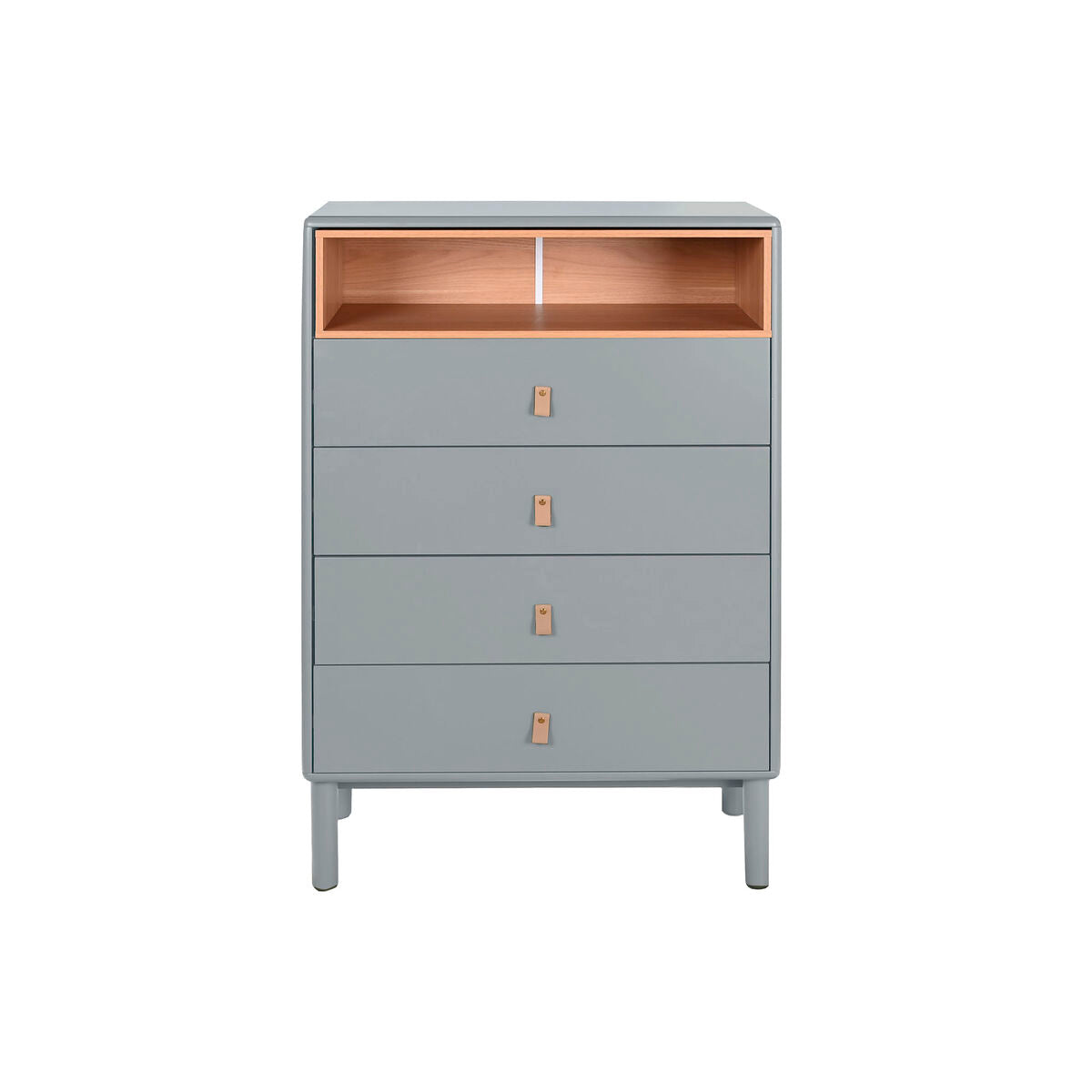 Cassettiera Home ESPRIT Azzurro Grigio polipropilene Legno MDF 80 x 40 x 117 cm