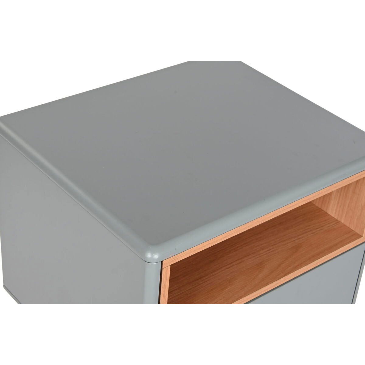 Comodino Home ESPRIT Azzurro Grigio Naturale Legno MDF 48 x 40 x 55 cm
