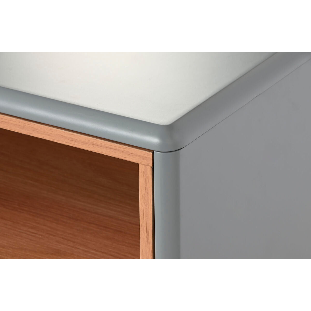 Comodino Home ESPRIT Azzurro Grigio Naturale Legno MDF 48 x 40 x 55 cm