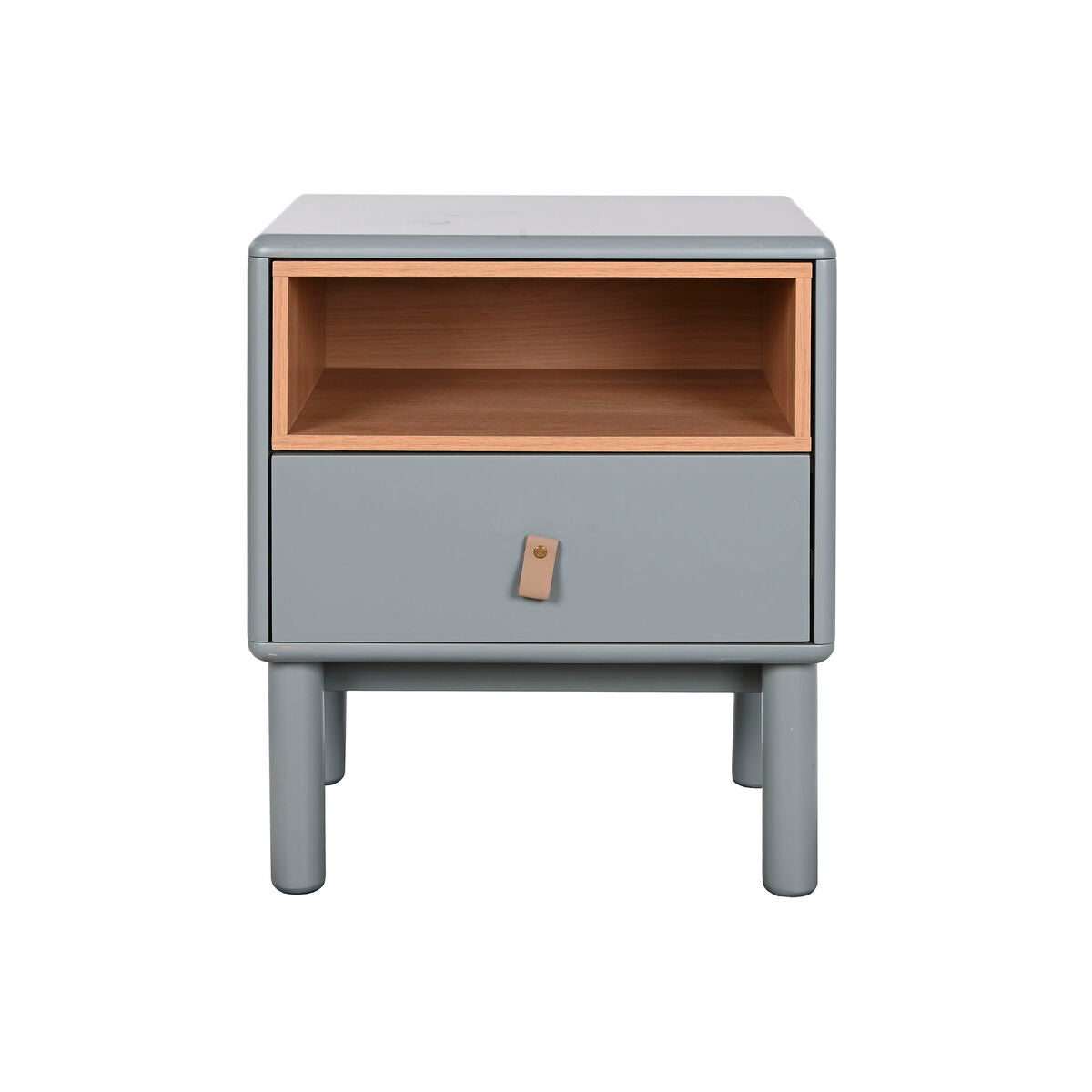 Comodino Home ESPRIT Azzurro Grigio Naturale Legno MDF 48 x 40 x 55 cm