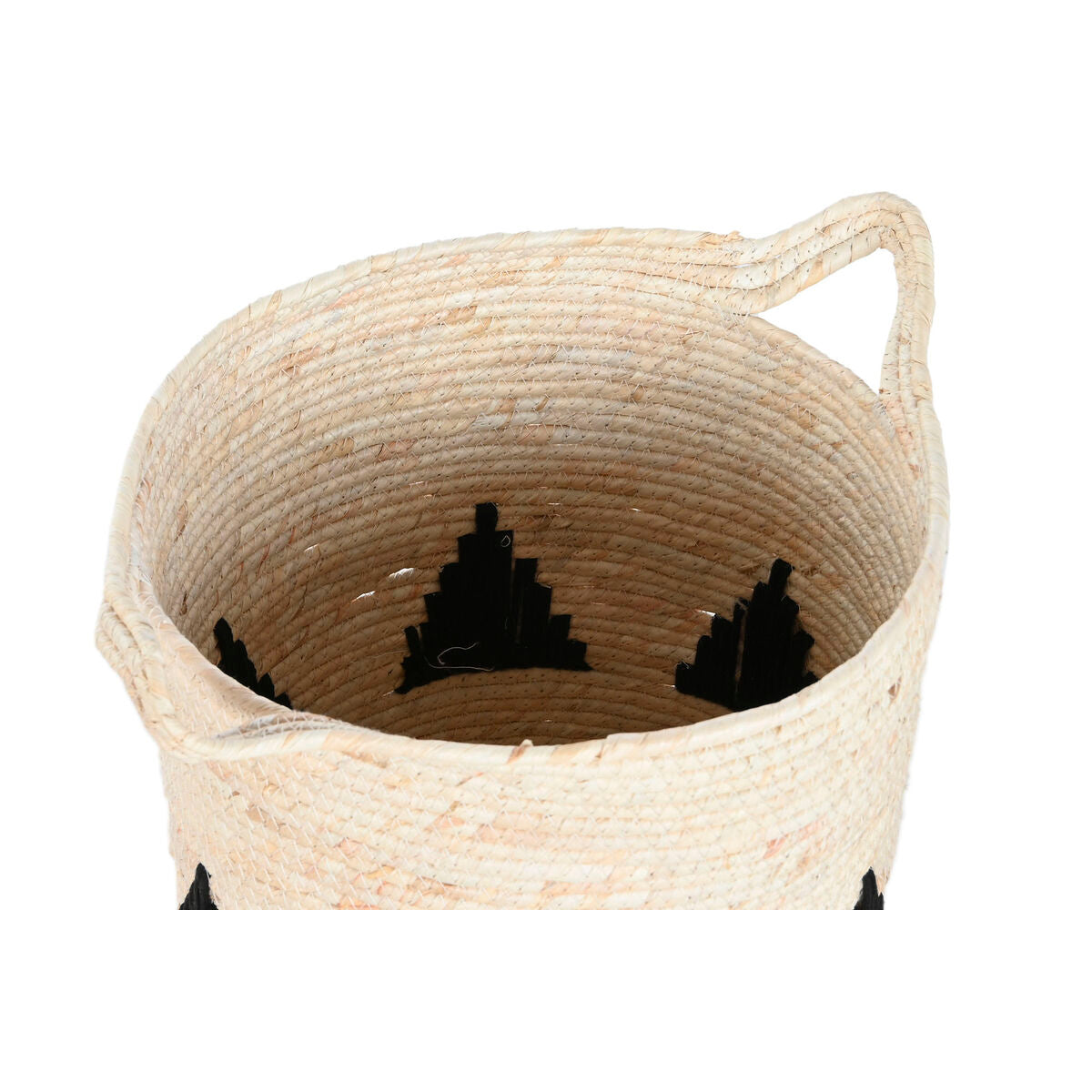 Set di Cesti Home ESPRIT Nero Grigio Naturale Erba di mare Boho 33 x 33 x 40 cm (2 Unità)