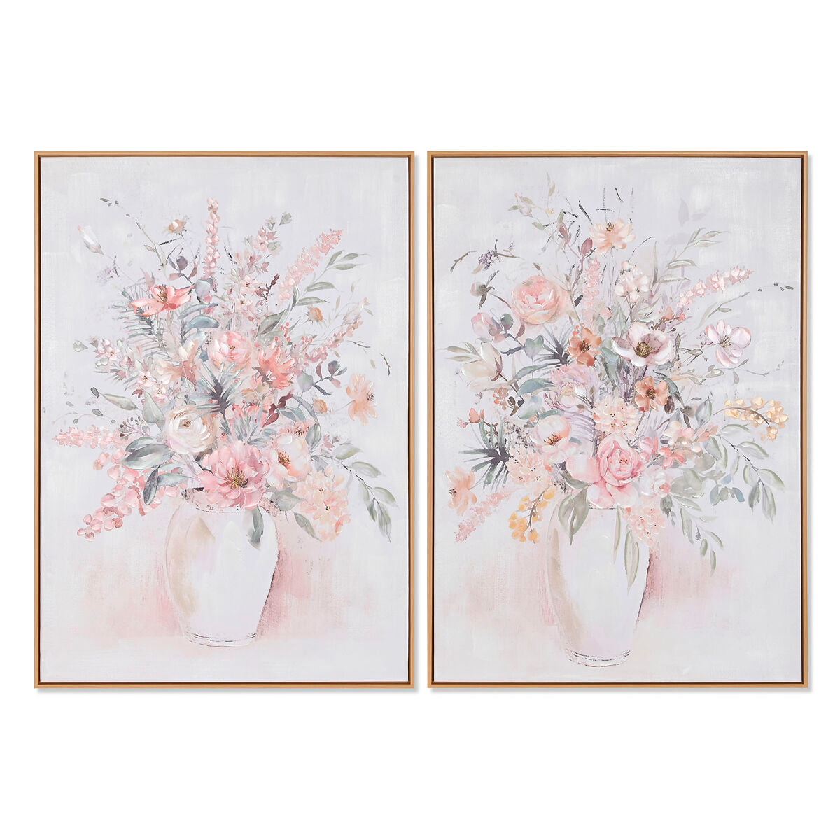 Quadro Home ESPRIT Shabby Chic Vaso 70 x 3,5 x 100 cm (2 Unità)