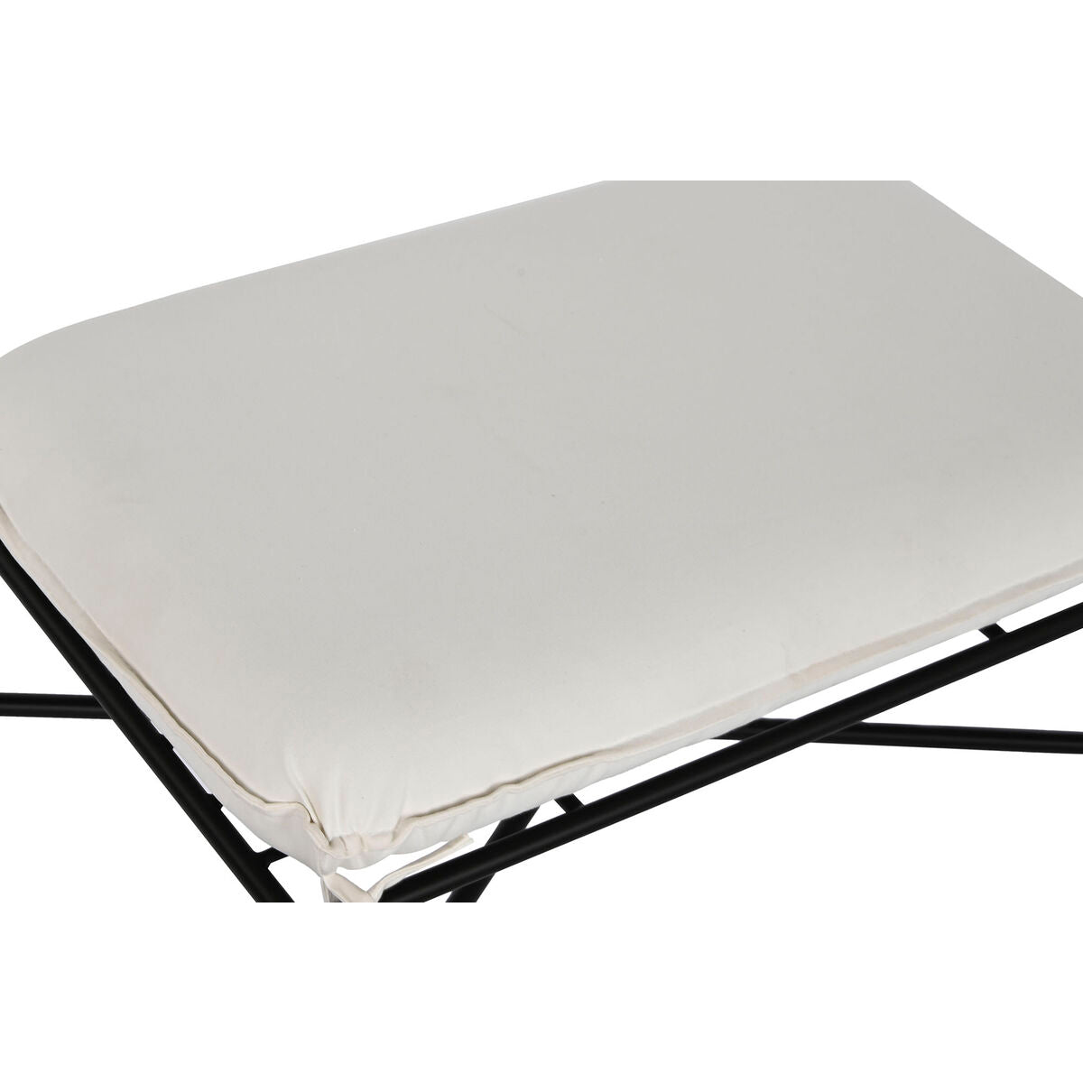 Poggiapiedi Home ESPRIT Bianco Nero Metallo Città 75 x 50 x 45 cm