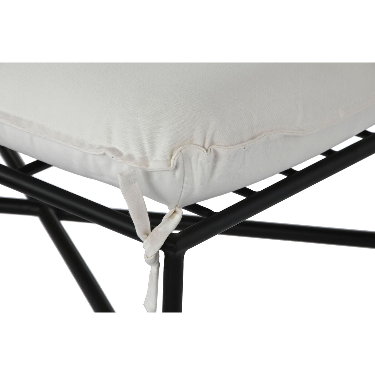 Poggiapiedi Home ESPRIT Bianco Nero Metallo Città 75 x 50 x 45 cm