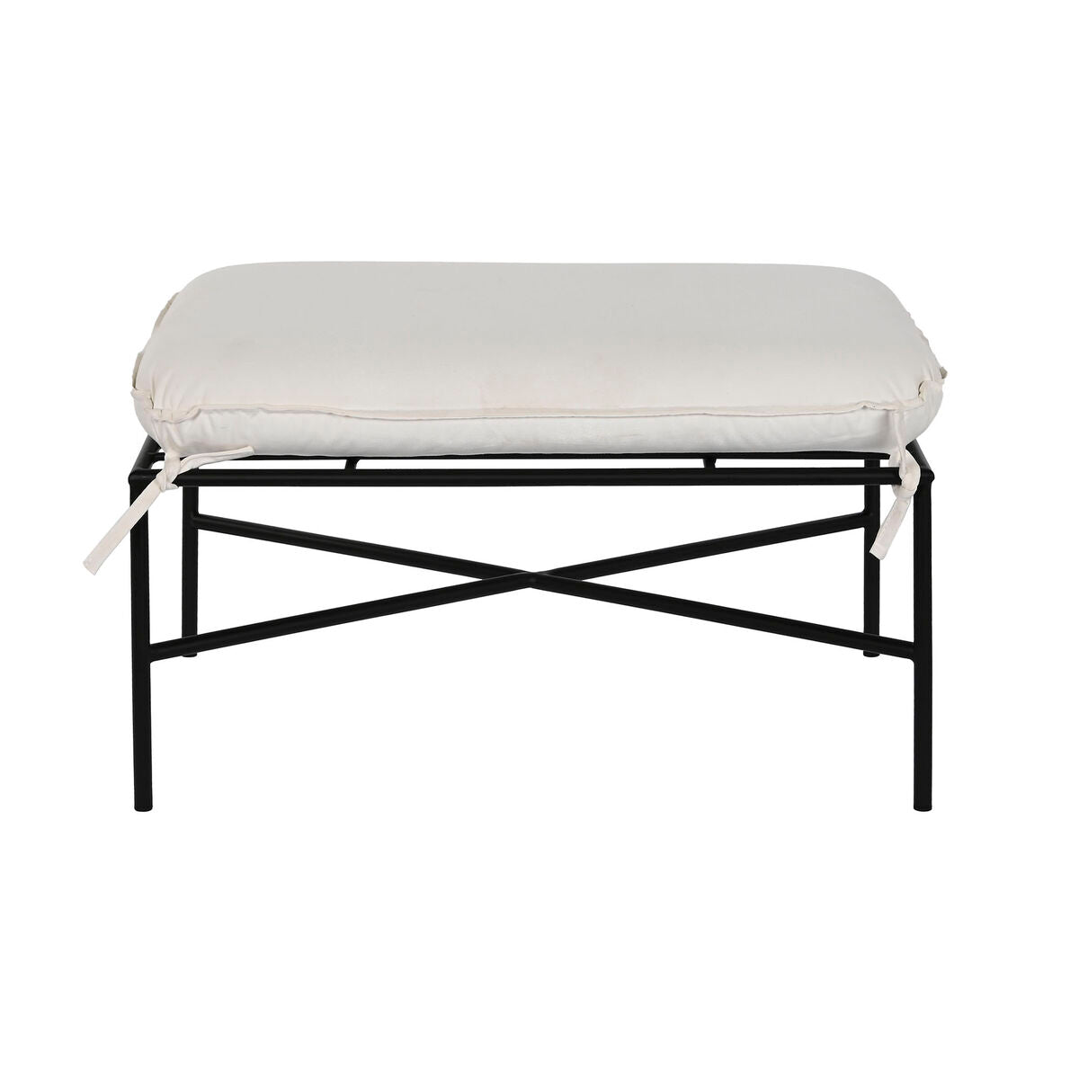 Poggiapiedi Home ESPRIT Bianco Nero Metallo Città 75 x 50 x 45 cm