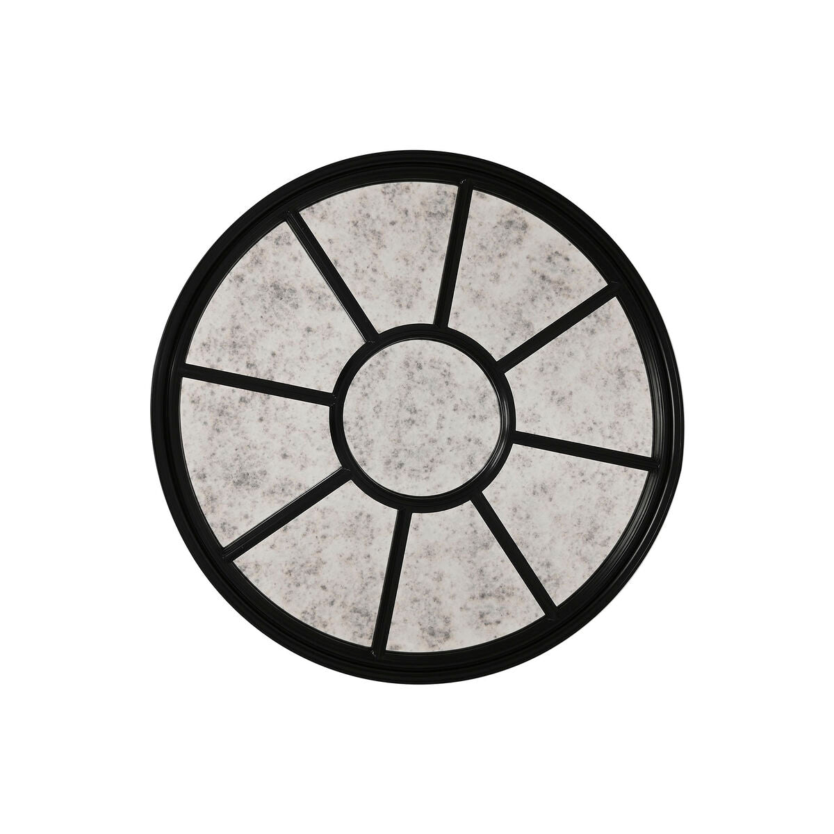 Specchio da parete Home ESPRIT Nero Legno Specchio Finitura invecchiata 100 x 5 x 100 cm