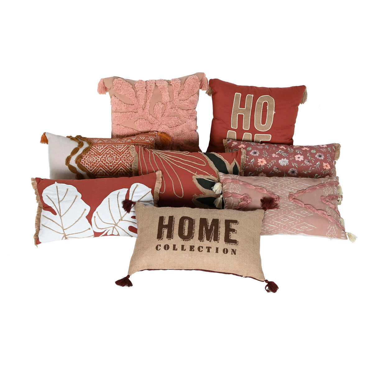 Cuscino Home ESPRIT Bianco Terracotta Boho 50 x 5 x 30 cm
