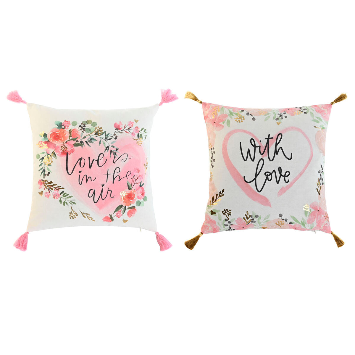 Cuscino Home ESPRIT Romantico 45 x 5 x 45 cm (2 Unità)