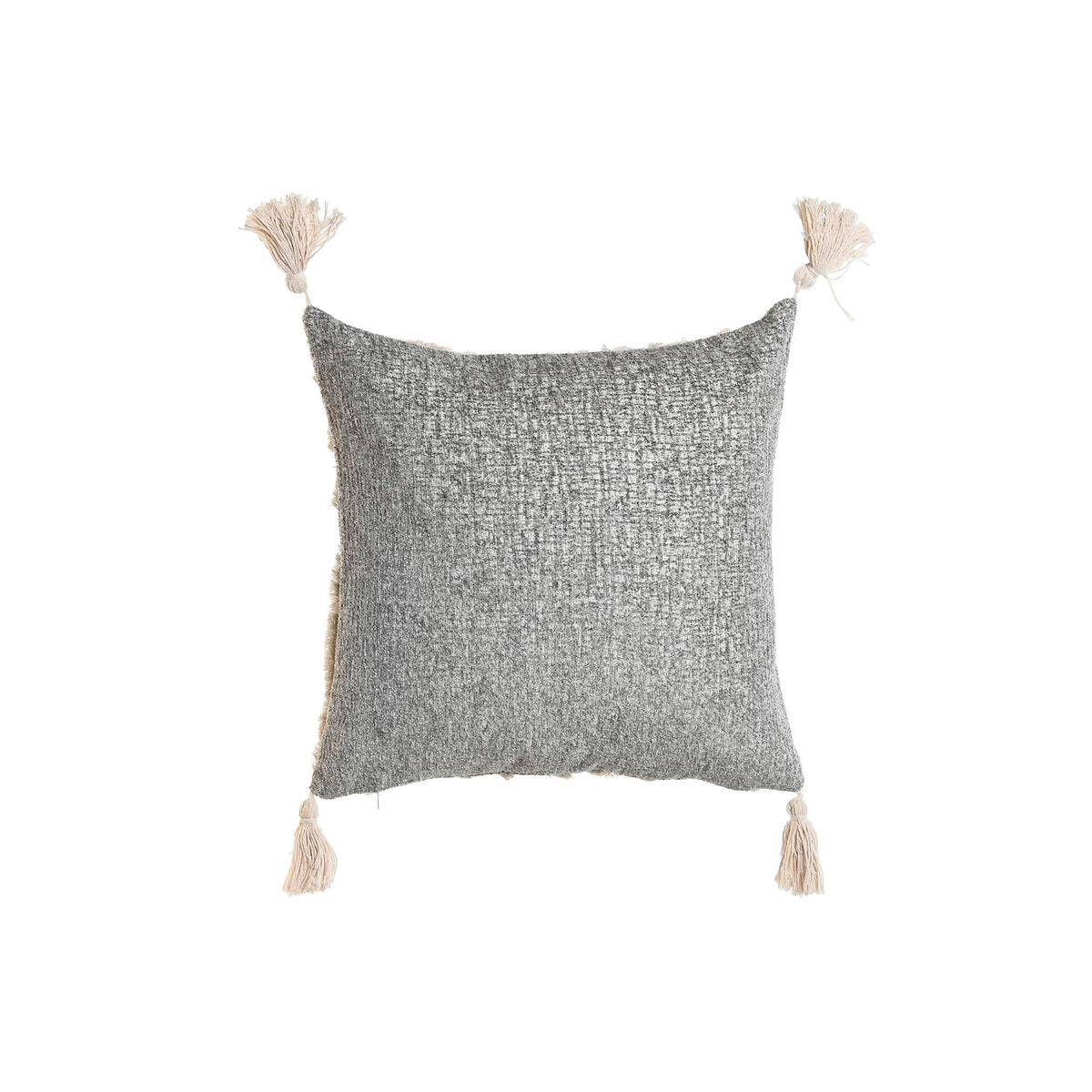 Cuscino Home ESPRIT Bianco Grigio Nappe Boho 45 x 15 x 45 cm