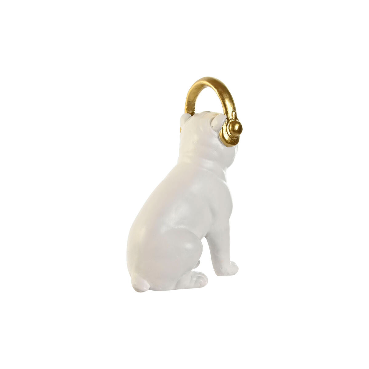 Statua Decorativa Home ESPRIT Bianco Nero Dorato Cane 12 x 18 x 30 cm (2 Unità)