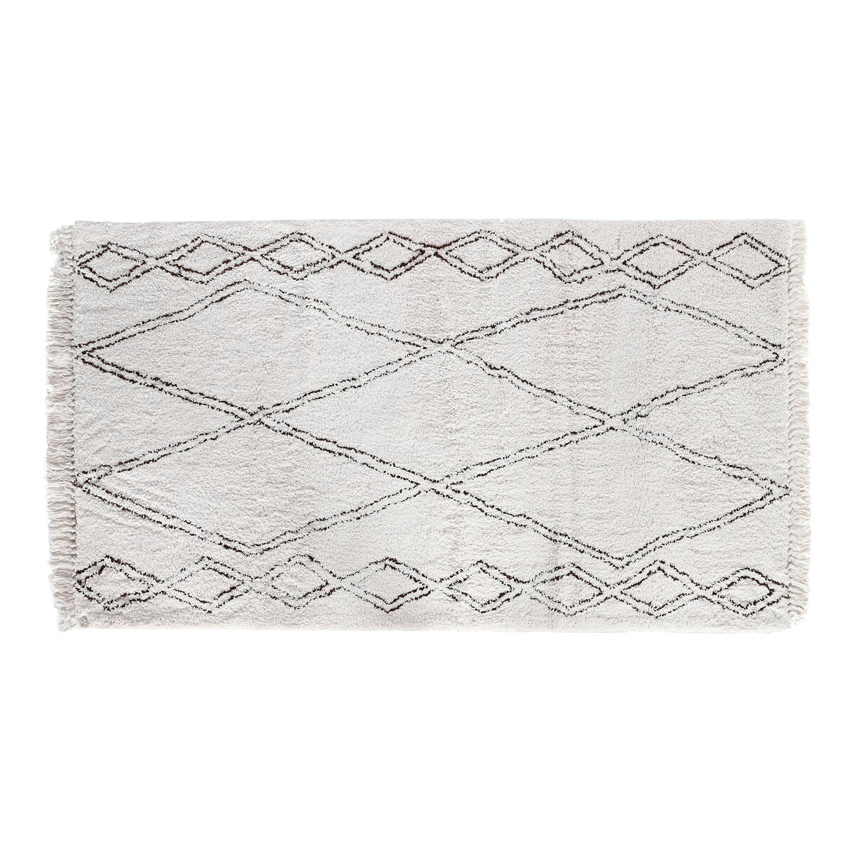 Tappeto Home ESPRIT Nero Beige Boho 175 x 100 x 3 cm