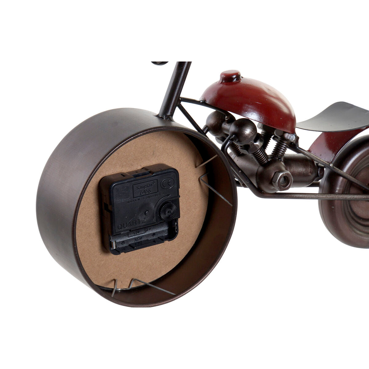 Orologio da Tavolo Home ESPRIT Rosso Metallo Cristallo Legno MDF Moto Vintage 32,5 x 10 x 18 cm