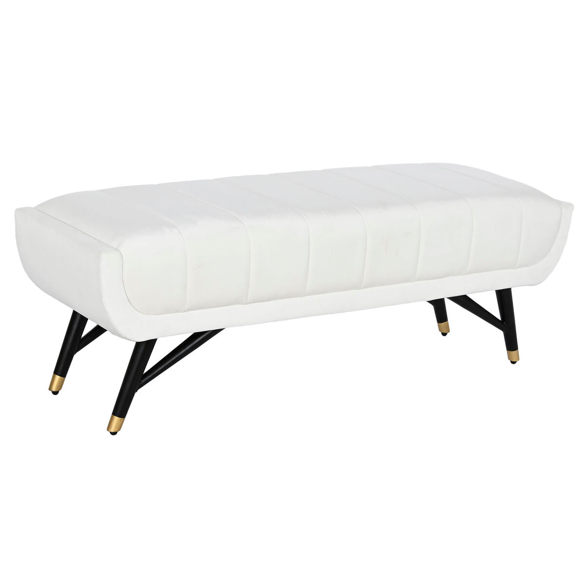Panca Home ESPRIT Bianco Nero 120 x 40 x 42 cm