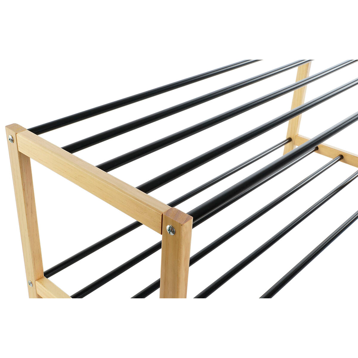 Scarpiera Home ESPRIT Nero Acciaio Pino 80 x 31 x 32 cm