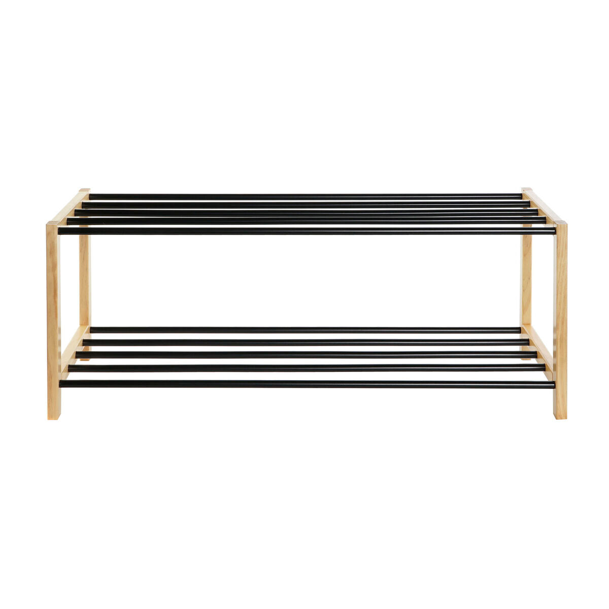 Scarpiera Home ESPRIT Nero Acciaio Pino 80 x 31 x 32 cm