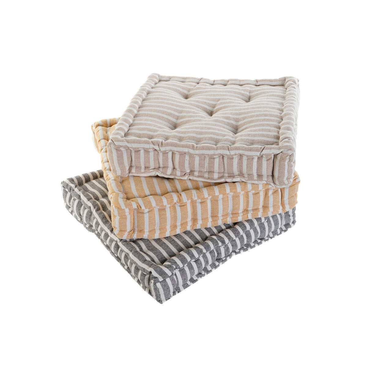 Cuscino Home ESPRIT Giallo Beige Mediterraneo 56 x 56 x 13 cm (3 Unità)