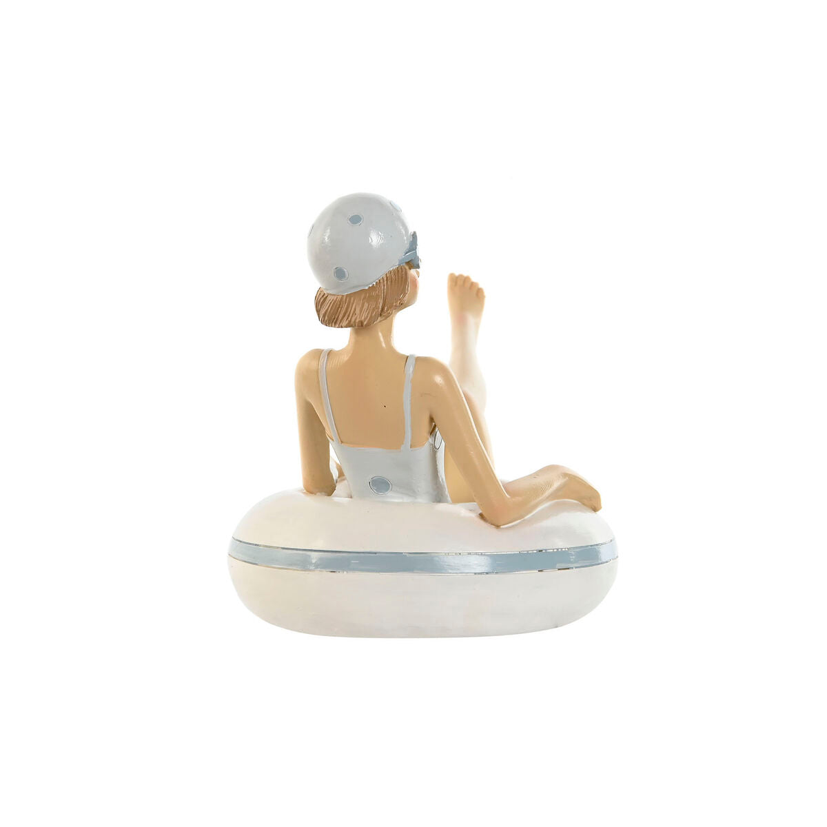 Statua Decorativa Home ESPRIT Bianco Blu cielo Mediterraneo 17,5 x 10 x 10,5 cm (2 Unità)