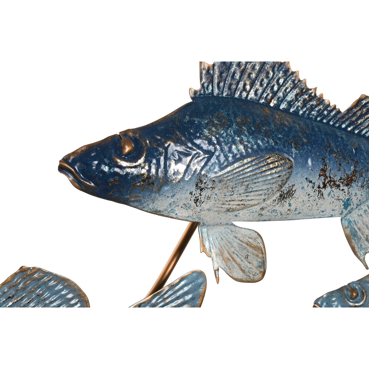 Decorazione da Parete Home ESPRIT Azzurro Dorato Mediterraneo Pesci 118 x 6,5 x 58 cm