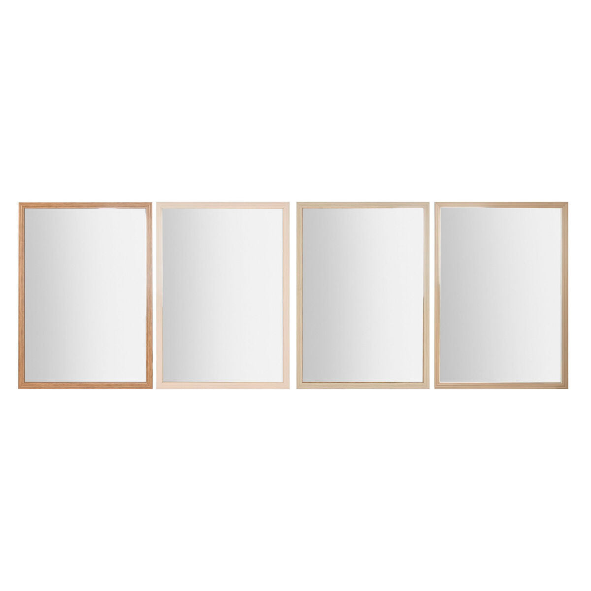 Specchio da parete Home ESPRIT Bianco Marrone Beige Grigio Cristallo polistirene 66 x 2 x 92 cm (4 Unità)