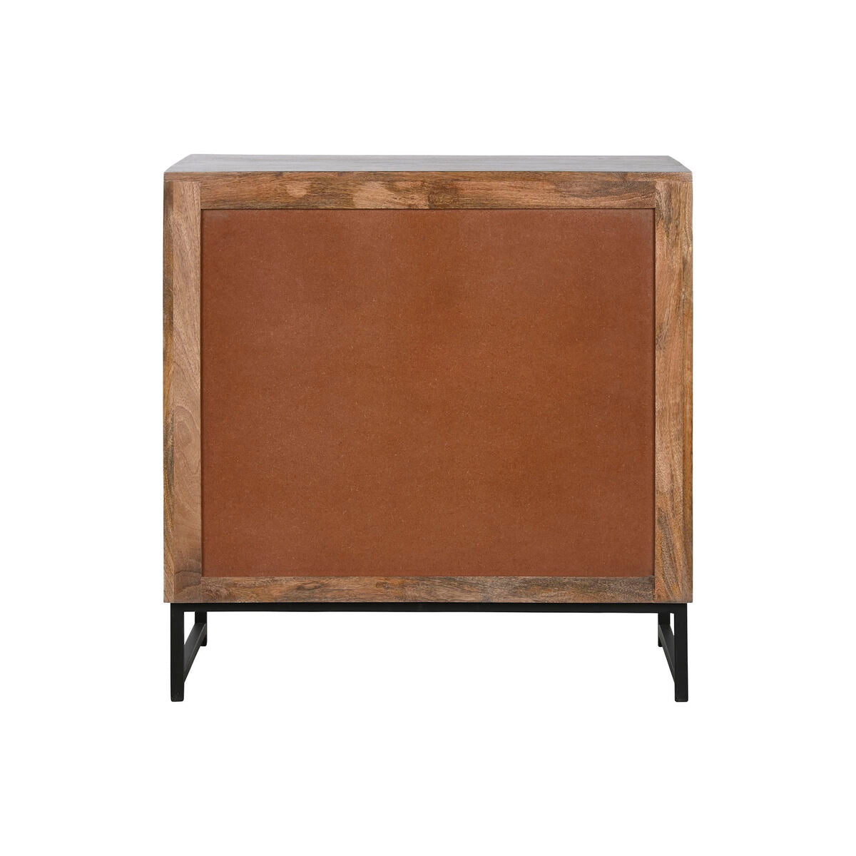 Cassettiera Home ESPRIT Marrone Nero Argentato Legno di mango Specchio Indiano 80 x 38 x 80 cm