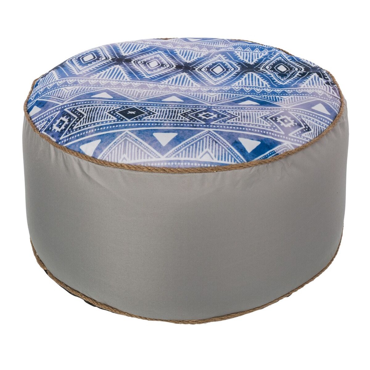 Pouf Gonfiabile Etnico Azzurro 55 x 55 x 25 cm