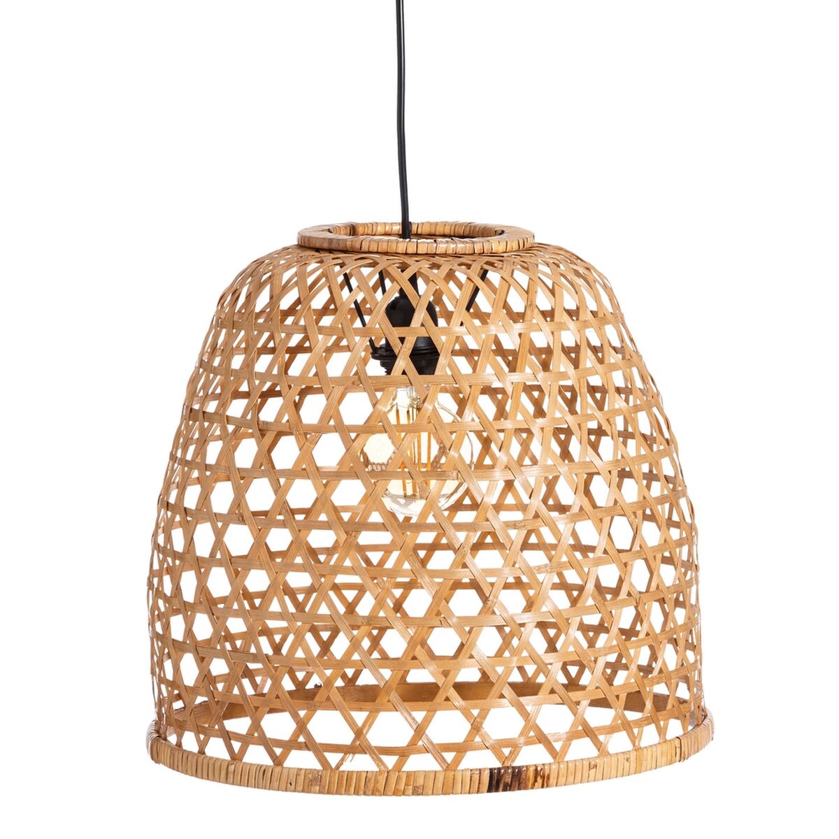 Lampadario Naturale Bambù 42 x 42 x 42 cm (2 Unità)