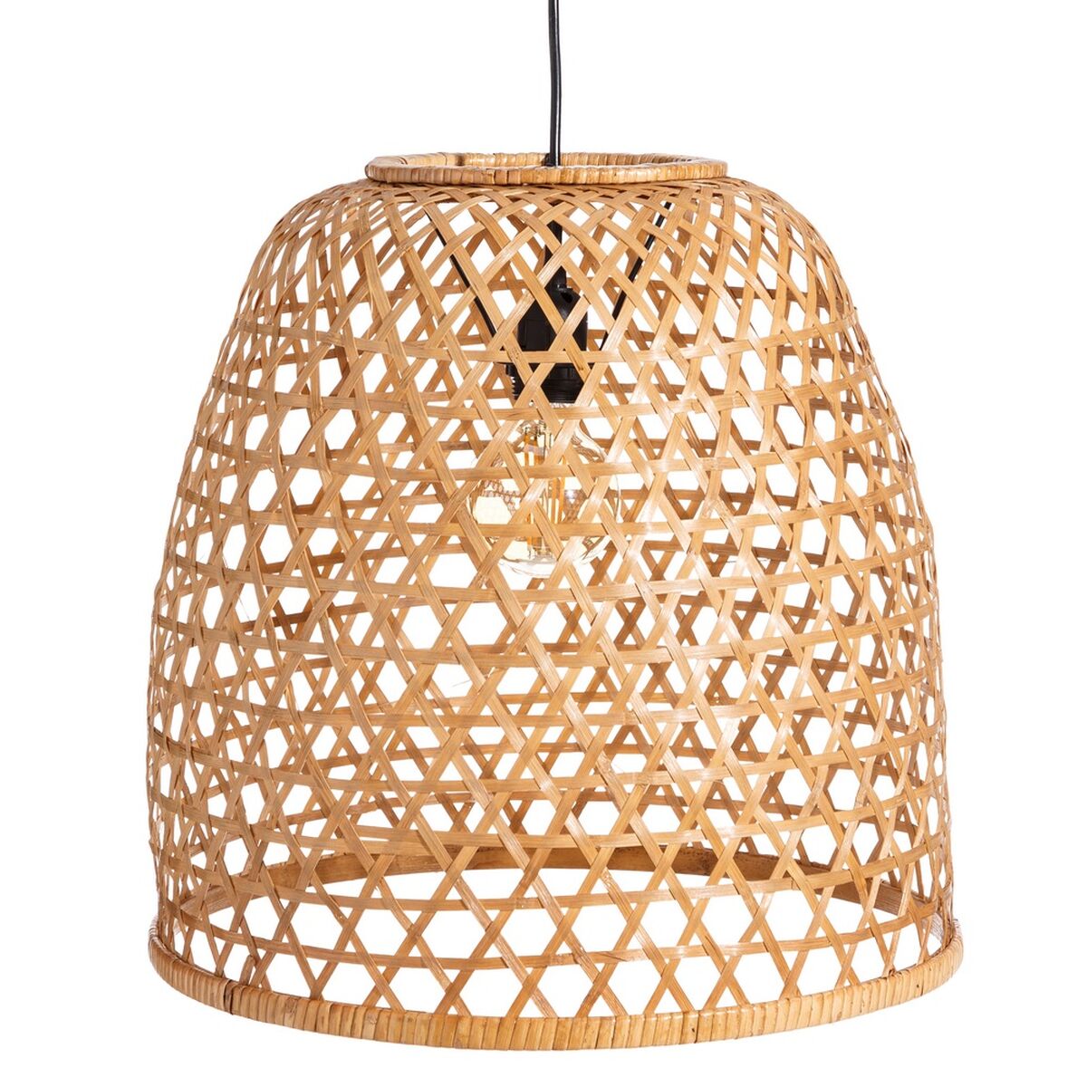 Lampadario Naturale Bambù 42 x 42 x 42 cm (2 Unità)