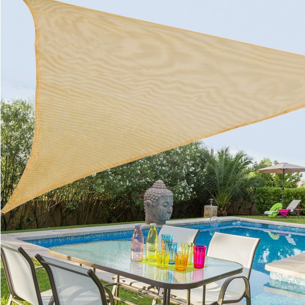 Stoffa Tenda 3,5 x 3,5 m Polietilene Cioccolato