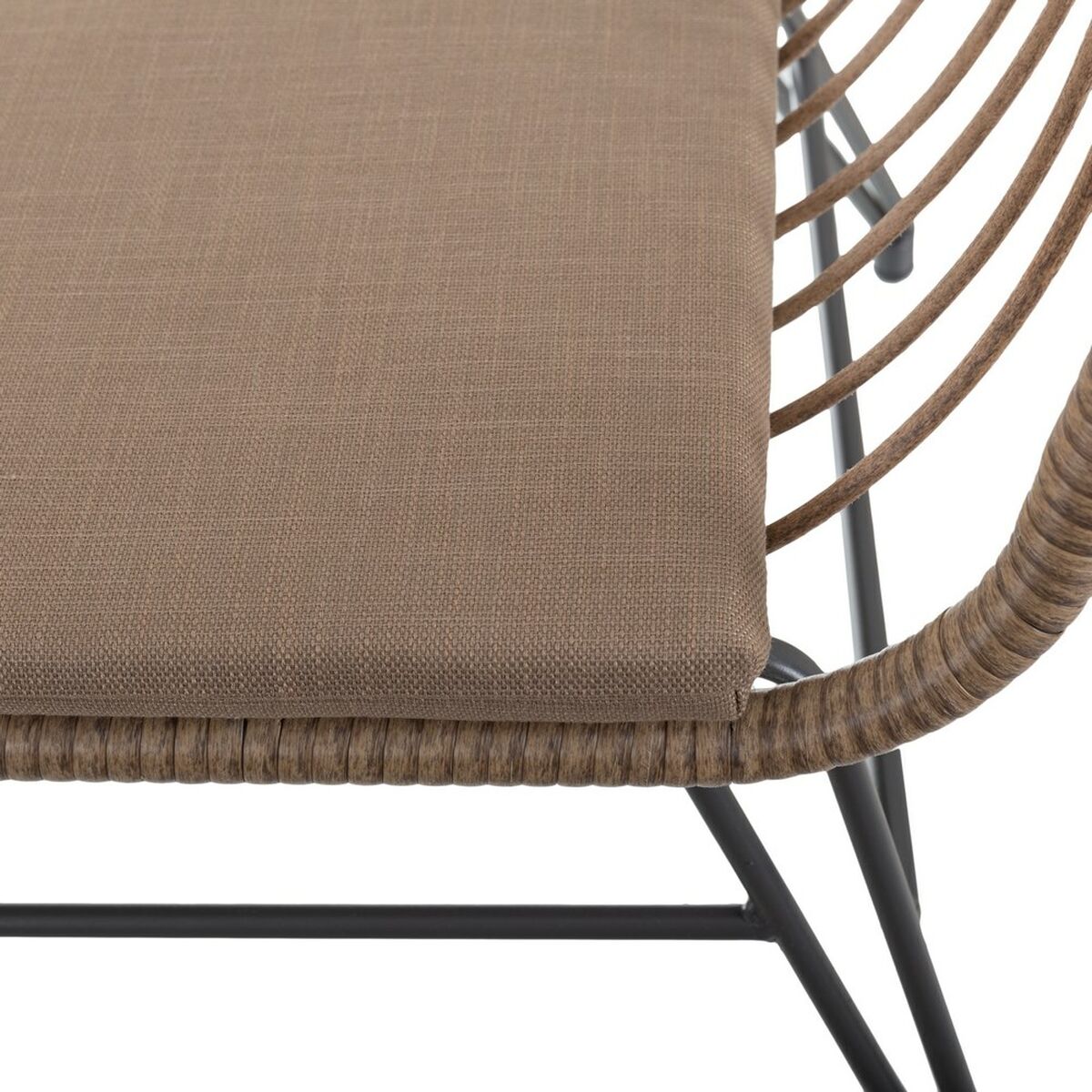 Poltrona da giardino Ariki 121 x 62 x 76 cm rattan sintetico Acciaio Grafite